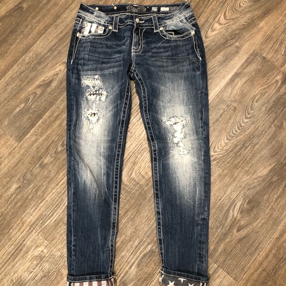 miss me cuffed skinny jeans